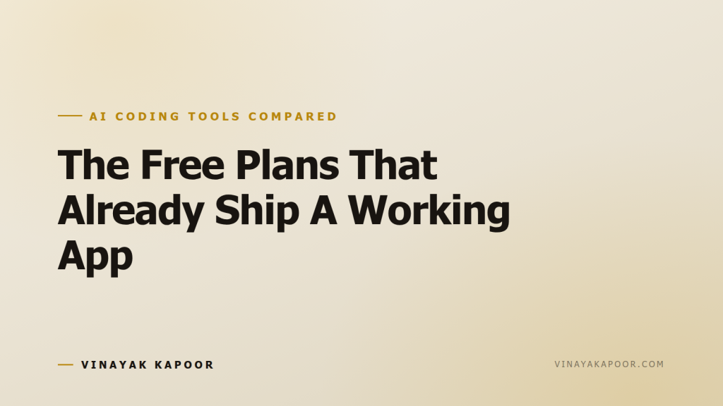 The Free Plans That Already Ship A Working App