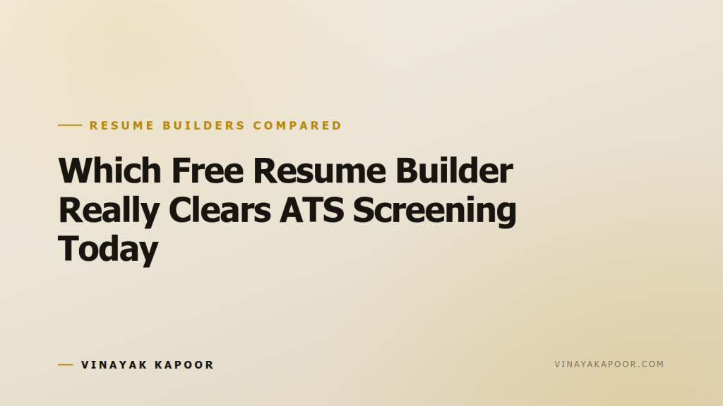 Which Free Resume Builder Really Clears ATS Screening Today
