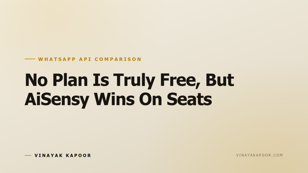 No Plan Is Truly Free, But AiSensy Wins On Seats